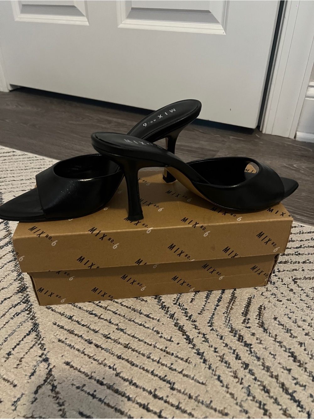 Mix No. 6 Black Slide Sandal Heels